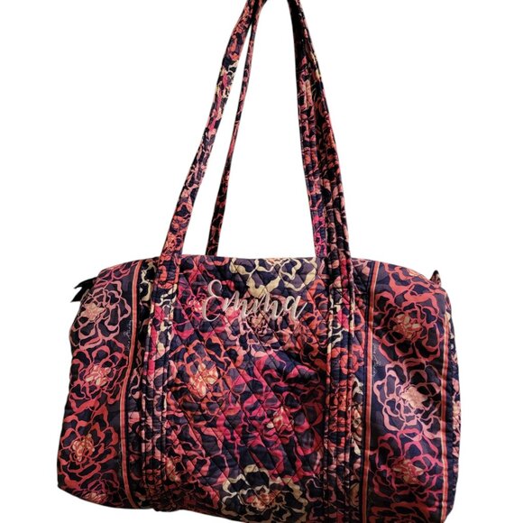 Vera Bradley Duffel In Katalina Pink Personalized EMMA Weekender - Picture 1 of 14